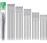 AIEX 25 Pieces Large Eye Blunt Needles Knitting Needles in Transparent Tube (Sharp)