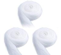 AIEX 3 Rolls 3 m x 5 cm White Faux Fur Ribbon, Christmas Cutting Ribbon for Christmas Tree Decoration, Winter Bow Wreath Embellishment, DIY Clothing Crafts