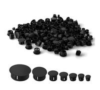 AIEX 300pcs 7 Sizes Cabinet Hole Plugs, 5mm/0.19'', 6mm/0.2'', 8mm/0.3'', 10mm/0.4'', 13mm/0.5'', 19mm/0.7'', 25mm/1'' Plastic Plugs Screw for Holes Furniture Plug (black) (B23049)