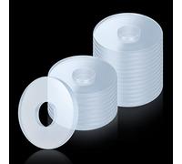 AIEX 30pcs Clear Washer Gaskets, PVC Plastic Washers Flat for Screws Washer Spacers Replacement for Door Handles Bathroom Towel Bars (0.7inch Outer Diameter, 1/16inch Thickness)
