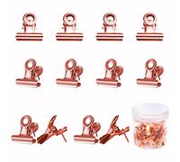 AIEX 30pcs Push Pin Clips, Metal Bulldog Clips Thumb Tacks for Cork Board Decoration Accessories School Office Supplies (Rose Gold)