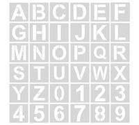 AIEX 36pcs Letter and Number Stencils, 2 Inch Reusable Plastic Alphabet and Number Template for Wood Sign, Cake Painting, Art Projects, and Decoration