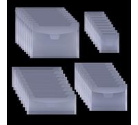 AIEX 36pcs Stamp Storage Bag, Stencil Cutting Dies Storage Die Cut Plastic Storage Pockets 4 Sizes Clear Stamp and Die Storage Bag for DIY Scrapbooking Die Cutting Card Making