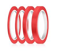 AIEX 4 Rolls Fine Line Tapes, 3mm, 6mm, 12.6mm Wide x 52 Yard Long, Masking Paper Tape Thin Colored Painter Tape for Automotive Car DIY Crafts & Arts Decoration School Office (Red)