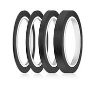 AIEX 4 Rolls Fine Line Tapes, 3mm, 6mm, 12.6mm Wide x 52 Yard Long, Masking Paper Tape Thin Colored Painter Tape for Automotive Car DIY Crafts & Arts Decoration School Office (Black)