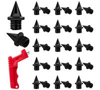 AIEX 50pcs Track Spikes Replacement 1/4 Inch with Spike Wrench, Sturdy Steel Cross Country Spikes Pyramid Spikes for Track Shoes Sports Shoes Long Jumping Running Jogging Hiking (Black)