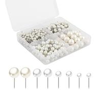 AIEX 525pcs Round Head Pins, 4/5/6/10mm Diameter Plastic Pushpins with Steel Points Thumb Tacks Decorative Pearl Head Map Push Pins for Cork Board Bulletin Board Wall