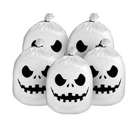 AIEX 5pcs Halloween Skull Ghost Leaf Bags, 30 x 24 Inch Plastic Large Lawn Bags Halloween Bags Leaf Bags Halloween Decorations Outdoor Yard Waste Bags for Halloween Party Favor