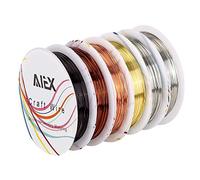 AIEX 6 Rolls 26 Gauge Iron Wire Cable Metal Jewelry Copper for Crafts, Beading Jewelry Making Supplies