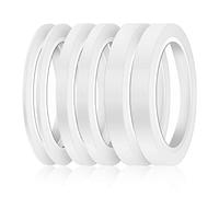AIEX 6 Rolls Thin Masking Tape, 1/8, 1/4, 1/2 Inch Pinstripe Masking Tape Colored Painters Fine Line Tape for Painting Automotive Car School Office DIY Projects (White)