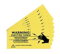 AIEX 8 Pieces Electric Fence Warning Signs 10 x 4 Inch Plastic Caution Danger Signs No Touching Or Climbing Sign For Danger Electric Fence Sign Farm Home