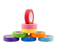 AIEX 8 Rolls Colored Tape Rainbow Tape Writable Masking Tape Set with 8 Assorted Colors for Craft, DIY, Color Coded, 15mm Wide