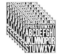 AIEX 8 Sheet Capital Letter Stickers, 1 Inch 2 Inch Self Adhesive Letters, White Vinyl, Waterproof, Minimalist Alphabet Stickers for Crafts, Sign, Poster, Window, Mailboxes, Car, Truck