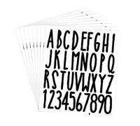 AIEX 8 Sheets 5 cm Number Stickers, Alphabet Stickers, Vinyl Alphabet Number Stickers for Home, Office, School, Mailbox, Address, Door, Office (Black, Slim Style)