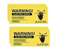 AIEX 8pcs Electric Fence Warning Signs Plastic Caution Danger Signs No Touching or Climbing Sign for Farm Home Warehouse Garden Yard Electric Fence (10x4inch)
