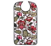 AIEX Adult Bibs, Waterproof Bibs, Machine Washable Clothing Protectors with Crumb Catcher for Older Women (Floral Print Pattern)