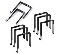 AIEX B22159 8pcs Adjustable Cubicle Hangers, Metal Cubicle Hooks for Hanging Over The Door Mirror Hooks Universal Partition Hanger Set, Fit Panels with 1 3/8 inch to 3 1/2 inch Thickness (Black)