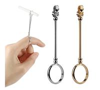 AIEX Brass Cigarette Ring, 2pcs, Gold and Silver, 17mm Diameter, Handmade Protective Holder for Smokers, Elegant Gift for Friends and Family