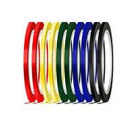 AIEX Chart Tape Whiteboard Gridding Graphic Tape 3mm Width Self-adhesive Tapes for School, Office and Home (10 pcs, 5 colors)