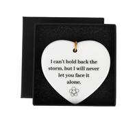 AIEX I Can't Hold Back The Storm Ceramic Heart Plaque, Inspirational Hanging Friendship Ornament for Coworker Boss Friend Double-Sided Souvenir for Thanksgiving Appreciation Christmas Birthday