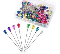 AIEX Sewing Pins for Fabric, 200 Pcs, 2.2 Inch Gourd Shaped Decorative Straight Pins with Colored Heads for Quilting, Bouquet, Fabric Sewing, Dressmaking, Stitch Crafts