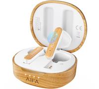 AIFA Wireless Earbuds, in-Ear Bluetooth Earbuds, Bluetooth with Microphone, Lightweight and Comfortable, 35 Hours of Playback Time for Everyday/Gaming/Office, Cherry Wood