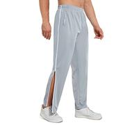 AIFARLD Tear Away Pants for Men Side Zippers Mens Sweatpants with Pockets for Basketball Knee/Leg Post-Surgery, Grey, XXL