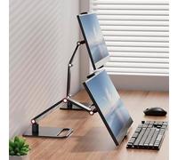 AiFeelife Portable Monitor Holder for 12-17.3 Inch Screen Metal Stand - Universal Expandable Display Base for 12.9-16 Inch Tablets - Adjustable 360° Swivel Desktop Clamp