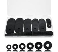 Aifeier ET 120Pcs Black Rubber Washers Kit, 10/12/16/20/25/30mm Flat Round Washers for Bolts, Vibration Absorbing Sealing Gaskets Assortment for Bolts/Screws, Plumbing, Faucet, Shower Head(6 Sizes)