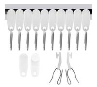 Aifeier ET 50 Pcs White Traverse Rod Slide Curtain Track Slide Hooks and Metal Curtain Hooks Window Curtain Accessories for Windows and Shower Curtains