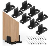 Aifeier ET 8 Pcs Black Pocket Door Floor Rail, Plastic Barn Door Floor Guide Hardware Sliding Door Mount Bottom Track Guide for Bypass Door and Pocket Door with Screws