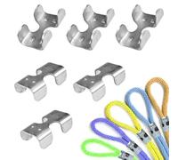 Aifeier ET Heavy Duty Double Rope Loop Clamps 1/2 Inch Zinc Plated Twisted or Braided Rope Metal Clips Fits Ropes from 0.31 Inch/8mm to 0.51 Inch/13mm (Silver Color, 6 Pack)