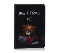 AIFILLE Case Compatible with Samsung Galaxy Tab A T550 T555 2015 9.7 inches Premium PU Leather Wallet Flip Protective Tablet Case Cover Card Slots Kickstand 360 Full Body Pattern Little Cute Bear
