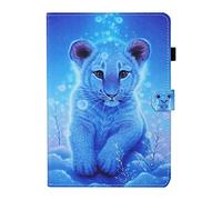 AIFILLE Compatible with Samsung Galaxy Tab A 8.0 2019 T290 T295 Case Wallet Light Blue for Kids Girls with Animal Little Tiger Pattern Flip Stand Book Style PU Leather and Soft Silicone Back Cover