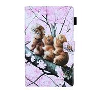 AIFILLE Folio Case for Samsung Tab A 2019 10.1 inch T510 T515 Front and Back Full Body Protective Cover Animal Brown Cats with Magnetic Closure Card Holders Kickstand Function Girls PU Leather Holster