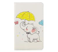 AIFILLE Tablet Cases 8 inches Compatible with Samsung Galaxy Tab A 2019 Edition T290 T295 with Card Slot Premium PU Leather Case Strong Protection Ultra Slim Soft TPU Back Cover Umbrella Elephant