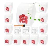AIFIZO 12 Pack FJM/GN Vacuum Bags Compatible with Miele Vacuum Cleaner Series Compact C1/C2/C3/S2/S5/S8/,S800 and S600 Series, 3D Airclean Efficiency Cat and Dog Hoover Bags with 6 Filter