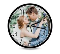 AIFLM Custom Wall Clock - Customizable Clocks with Picture for Walls - Personalized Wall Photo Clock Gifts Round Silent Clock Decoration - Kitchen Farmhouse Home Bathroom Wall Clocks Decoration