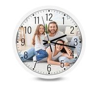 AIFLM Custom Wall Clock - Customizable Clocks with Picture for Walls - Personalized Wall Photo Clock Gifts Round Silent Clock Decoration - Kitchen Farmhouse Home Bathroom Wall Clocks Decoration