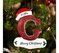 AIFLM Personalised Christmas Tree Hanging Pendant Ornament 2024, A-Z Letter Personalised Christmas Ornaments, Custom Family Name Pendant for Women Men