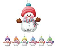 AIFLM Personalized Christmas Ornaments 2024 Family of 2/3/4/5/6/7/8, Custom Xmas Hanging Pendant Ornament with Text, Reindeer/Snowma/Christmas Stockings
