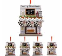 AIFLM Personalized Christmas Ornaments 2024 Family of 2/3/4/5/6/7/8, Custom Xmas Hanging Pendant Ornament with Text, Reindeer/Snowma/Christmas Stockings