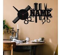 AIFLM Personalized Hairdresser Gifts Wall Clock Custom Text Wall Art Clock Salon Barber Shop Wall Clock Unique Hair Hairdresser Gift for Bedroom Living Room Kitchen