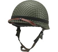 Aifordge WWII US Army M2 Helmet Replica with Net/Canvas Chin Strap DIY Painting (Green)