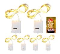 Aifrymne 6 Pack 2m Battery Operated Fairy Lights with 20 LEDs - Warm White Copper Wire String Lights for Indoor and Outdoor Decorations - for Weddings, Parties, Christmas, and Bedroom Ambiance