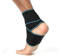 Aifrymne Adjustable Ankle Support Brace with Non-Slip Silicone Grip - Breathable, Elastic Nylon Material for Enhanced Athletic Performance, Fits Most Sizes, for Men and Women - Blue