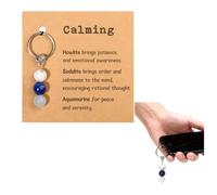 Aifrymne Calming Crystal Keychain: Inspirational Good Luck Charm with Healing Stones for Men and Women - Gift for Stress Relief, Encouragement, and Emotional Support