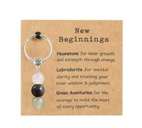 Aifrymne Crystal Keychain for New Beginnings - Inspirational Good Luck Charm, Healing Stone Keyring for Women and Men, Gift for Encouragement, Recovery, Divorce, Breakup, and Well-being