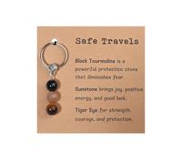 Aifrymne Safe Travels Crystal Keychain : Empowering Talisman for Protection, Joy, and Strength - Gift for Adventure Seekers and Travelers