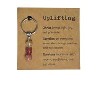 Aifrymne Uplifting Crystal Keychain: Energizing Talisman for Joy, Motivation, and Optimism - Gift for Positivity and Self-Empowerment